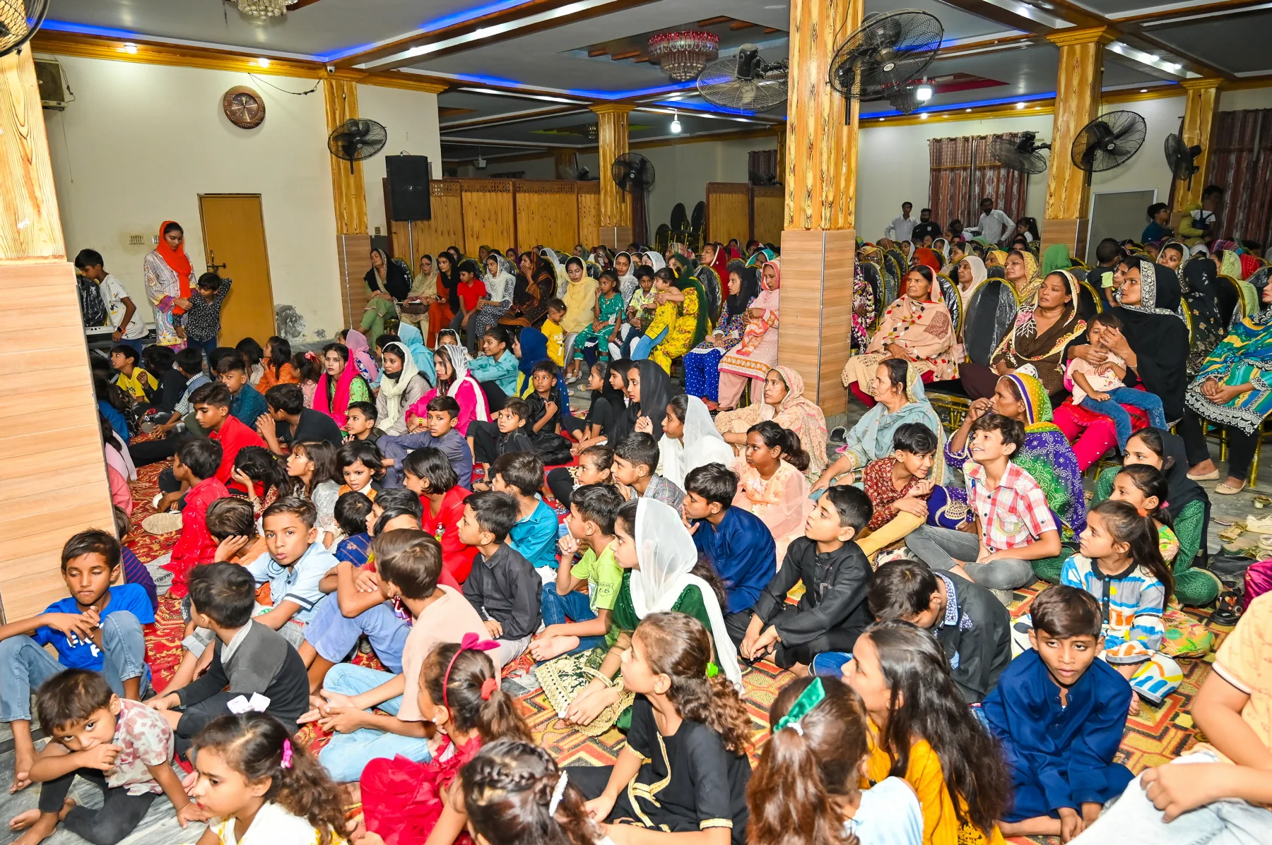 A church congregation gathered together for worship
